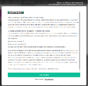 capture d'écran du gestionnaire de cookies du site du huffigtonpost